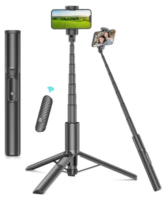 Produktbild von 153 cm Selfie-Stick Handystativ für Smartphone, 3-in-1 Selfie-Stick mit Fernbedienung, Stativ Reiseständer Selfie-Sticks mit 360° kompatibel für 4-7 Zoll iPhone/Handy