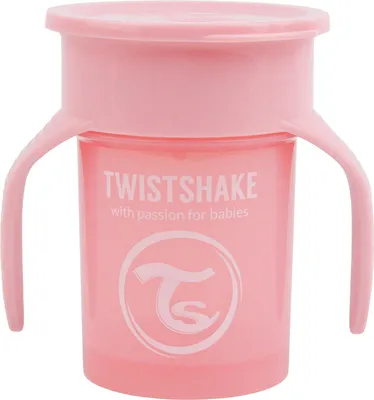 Image de Gobelet d'apprentissage avec poignées 360° Twistshake, 6 m+, 230 ml, Pastel Pink