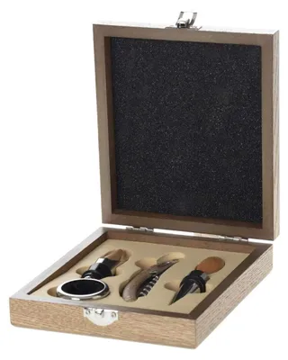 Sommelier-Set, 4-teilig: Korkenzieher, Stopfen, Ausgießer, Ring