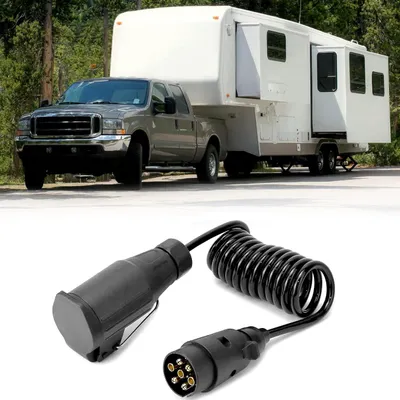 Image de Câble adaptateur pour remorque Câble adaptateur 2 m 12 V fiche 7 broches vers fiche 13 broches Camping IP44 pour caravane, camping-car, tracteur, remorque de bateau