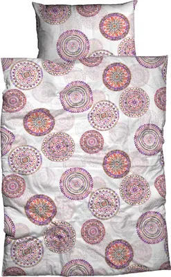 Produktbild von Casatex Bettwäsche Rozette" violett 1x 135x200 cm + 1x 80x80 cm"