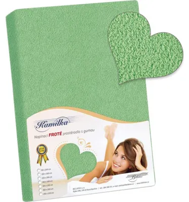 Produktbild von Spannbettlaken Frotteefolie Grün 140x200 cm 82% Baumwolle 18% Polyester 180 g/m² Eckhöhe 25 cm
