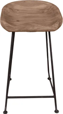 Produktbild von SIT Möbel Barhocker mit Fußstütze | Sitzschale Akazie natur | Gestell Metall schwarz | B 42 x T 38 x H 76 cm | 11846-01 | Serie NATURAL EDGE