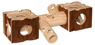 Produktbild von Kerbl Pet Hamsterburg mit Tunnel Nature 40 x 12 x 10 cm