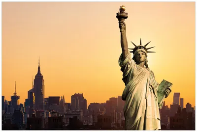 Produktbild von Wallario Wandbild aus Acryl, 90 x 60 cm, freischwebende Optik - Freiheitsstatue New York