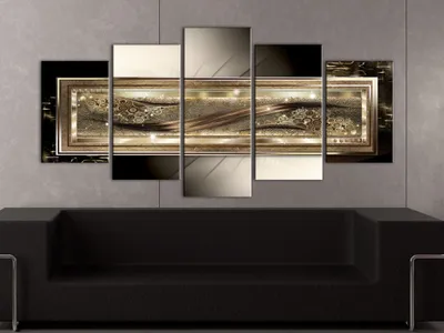 Produktbild von Akustikbild Abstrakt 200x100 cm Bilder Akustikschaum Hochleistungsschallabsorber Schallschutz Leinwand 5 tlg Wandbild Raumakustik Schalldämmung 020101-240