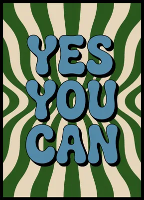 Produktbild von Poster 50x70cm Motivational Affirmation Retro Vintage Für das Wohnzimmer Yes You Can