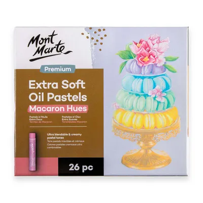 Produktbild von Mont Marte Ölpastellkreide, Ölkreiden, extraweich - Macaron Farben, 26 Stk.- Für traumhaft lebendige Kunstwerke- Ideal geeignet für Anfänger & Profi