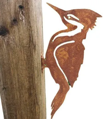 Produktbild von Gartendekoration aus rostigem Metall, Pfahl, Vogelschutzzaun, Kunststatue für den Außenbereich, Dekoration für den Landhausgarten, Hofdekoration, Ziersilhouette