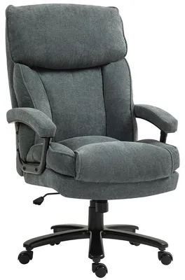 Productafbeelding van HOMCOM bureaustoel, ergonomische bureaustoel met wiegfunctie, linnenlook