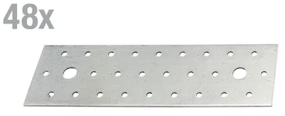 Immagine prodotto di Alberts 849276 Piastra forata, zincata sendzimir, 200 x 60 mm, set di 48 pezzi