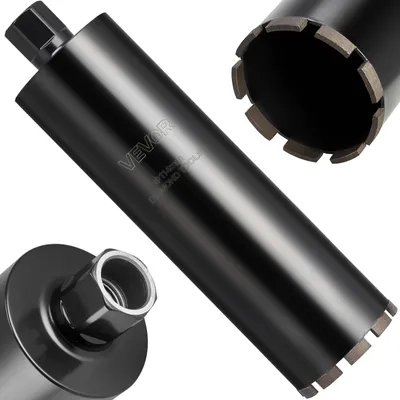 Image de Trépan de carottage VEVOR Couronne de forage φ 114 mm 356 mm profondeur de forage, 1-1/4 pouce-7 filetage intérieur, technologie de soudage de haute précision, trépan de carottage au diamant humide Trépan de carottage pour béton armé brique maçonnerie