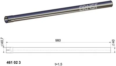 Produktbild von ERNST Auspuffrohr Universal 461023 40mm 980mm