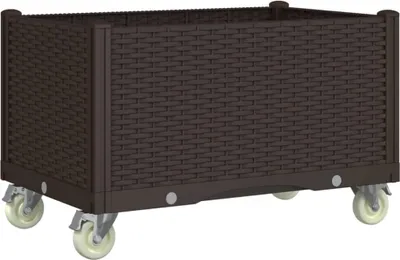 Zdjęcie produktu dla vidaXL Sadzarka na kółkach brązowa 80x50x54 cm PP