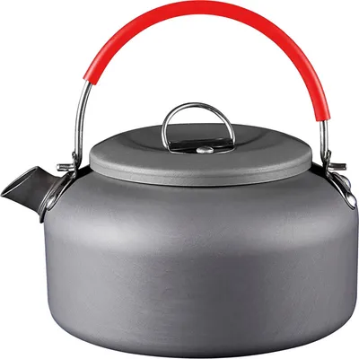 Produktbild von 0,8 l/1,4 l Camping-Wasserkocher, hitzebeständig, große Kapazität, leicht, Outdoor-Wasserkocher, Teekanne, Kaffeekanne, Geschirr für Picknick, Rot S