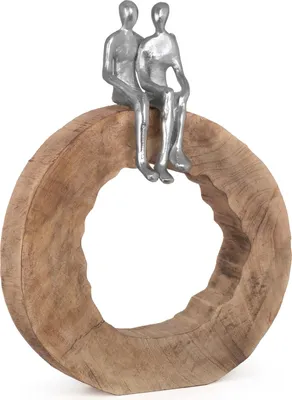 Immagine prodotto di Scultura in legno Be Together 39x28x6 cm Essere insieme Figura in argento Deco