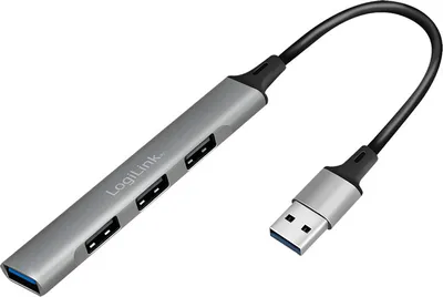 Produktbild von LogiLink UA0391 - USB 3.0/2.0 4-Port Hub Aluminium 4xA slim USB-A-Kabel - Kabel
