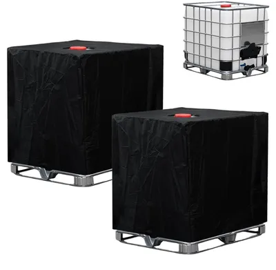 Produktbild von IBC Tank Abdeckung 1000L Regentonne UV-Folie Schwarz 120x100x116cm