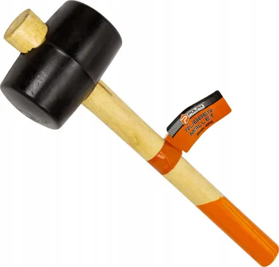Produktbild von Gummihammer Polax 450 g – Holzgriff, 65 mm Kopf, ideal für Handwerker, Werkstatt und Montagearbeiten