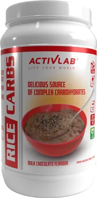 Produktbild von Activlab Rice Carbs 1000g, Instant Reispudding Rice Reiscreme Sportnahrung - Milchschokolade