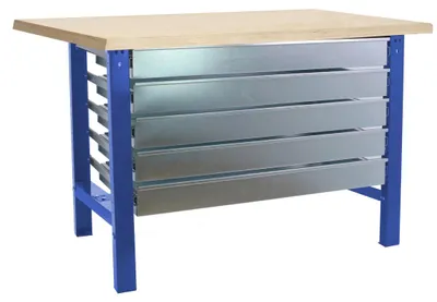 Image de Etabli Simonwork Bt6 Mdf 5box 1800x750 Bleu/bois Bleu/mdf 865x1800x750 - Simonrack