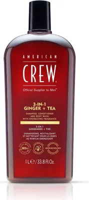 Image de American Crew 3-in-1 Shampooing, après-shampooing et gel douche au gingembre et au thé 1000 ml