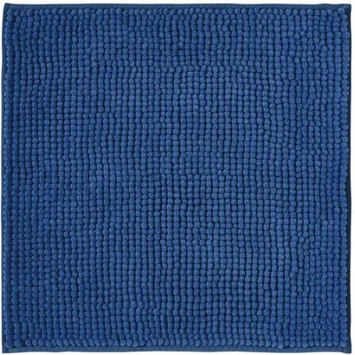 Immagine prodotto di Set di tappetini da bagno Unyqoos®: tappetini morbidi, assorbenti e antiscivolo per doccia, bagno e WC, design in chenille blu, lavabili in lavatrice
