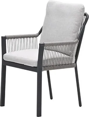 Produktbild von Garden Impressions Raxa Dining Stuhl - carbon black - rope taupe-valley sand