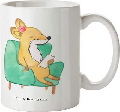 Produktbild von Mr. & Mrs. Panda Bürotasse Psychologin Herz - Weiß - Geschenk, Tasse, Pott, Kaffeebecher, Becher, Geschenktasse, Kaffeetasse