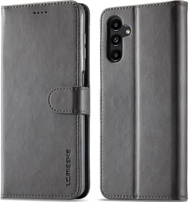 Image de Étui pour Samsung Galaxy A15 5G/4G étui en cuir avec fermeture magnétique et support, étui de protection Gris