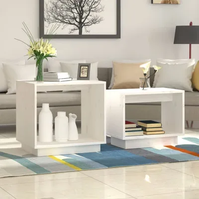 Obrázek produktu pro Maison Exclusive – sada 2 stolků, bílá, masivní borovice