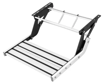 Image de Marchepied pliable pour camping-car, alliage d'aluminium durable, marchepied antidérapant, argent