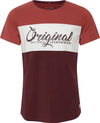 Produktbild von BLEND BHNero Herren T-Shirt Kurzarm Shirt Print mit Streifen und Rundhalsausschnitt
