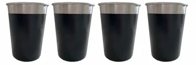4er-Set mattschwarze Edelstahlbecher 350 ml BPA-frei