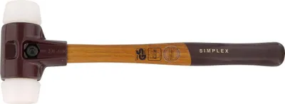 Productafbeelding van Halder Schonhammer, diameter 30 mm, 335 gram, Simplex, nylon, wit, met houten handvat - 3008030