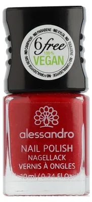 Zdjęcie produktu dla alessandro 904 Red Paradise, 10 ml, Czerwony, Red Paradise, Kolorujący, Matowy, Połysk
