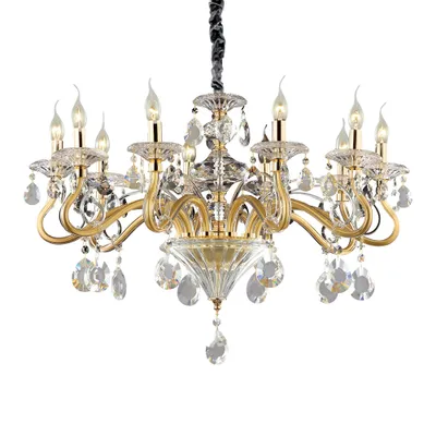 Produktbild von Ideal Lux Negresco SP10, Oberfläche, Gold, Transparent, Glas, Metall, Esszimmer, Wohnzimmer, IP20, 10 Glühbirne(n)