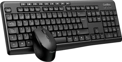 Produktbild von CoolBox COO-KTR-03W, Kabellos, RF Wireless, Membran Key Switch, QWERTY, Schwarz, Maus enthalten