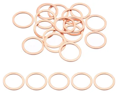 Produktbild von 18 Stück M14-Ringe, M14x18x1 mm Kupfer-Dichtungsringe, Sortiment flacher Dichtringe für Schrauben, Autos, Schiffe und Ausrüstung