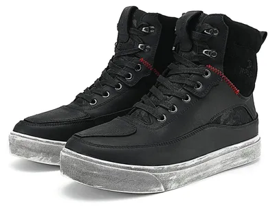 Imagen del producto de Botas de moto negras para hombre, de cuero, talla 47