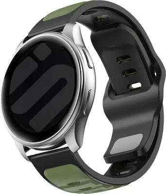 Produktbild von Strap-it Smartwatch-Armband 22mm - s Duo Outdoor-Silikonarmband passend für Samsung Galaxy Watch 3 (45mm) / Watch 1 (46mm) / Gear S3 - Amazfit GTR 2/3/4 - Polar Vantage M / M2 / M3 / V3 / Grit X (Pro) - OnePlus Watch 1/2/3 (grün/schwarz)