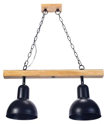 Image de Suspension LED intérieure, culot E27, 15W, bois clair, idéale pour salle à manger ou cuisine