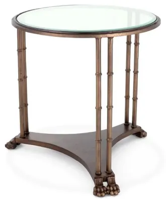 Image de Casa Padrino Luxe Table d'appoint baroque avec plateau en verre Bronze Ø 62 x H. 64 cm