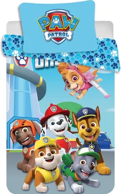Produktbild von Paw Patrol Kinderbettwäsche Babybettwäsche 100 x 135 cm Bettdecke + 40 x 60 cm Kopfkissen-Bezug, 100% Baumwolle