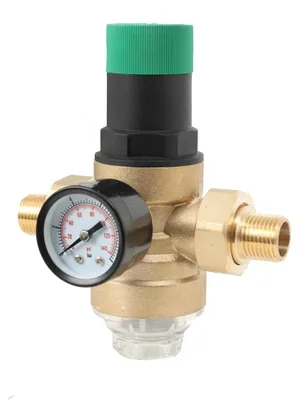Produktbild von Wasserdruckminderer - DN15 Druckregler Ventil - Messing - Mit Manometer - Integrierter Siebfilter - Einstellbarer Ausgangsdruck