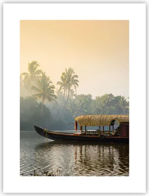 Produktbild von Poster - Poster ohne Rahmen - Indien Boot Fluss - 30x40 cm - Wand Bild - Wanddeko - Wandbilder - Kunstposter - Wandposter - Bilder - Kunstdruck - Wanddekoration - Wandbild - P2XPA30x40-4863