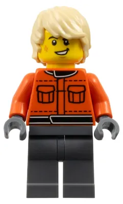 Immagine prodotto di LEGO Minifigura: Membro del team di Formula 1, uomo, arancione rossiccio (cty1840)