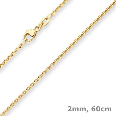 2mm-Rund-Ankerkette-aus-750-Gelbgold-60cm-mit-Zwischenöse