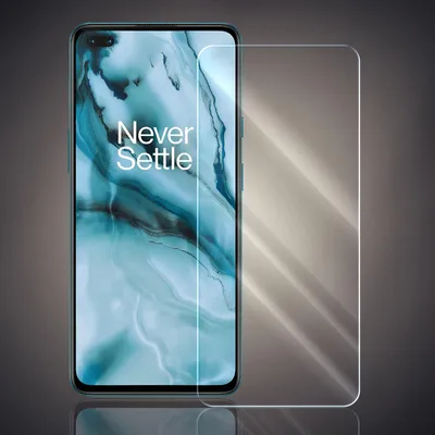 A smartphone screen protector is shown on top of a smartphone.