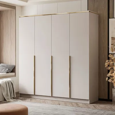 Produktbild von Kleiderschrank AURORA 4D KASCHMIR mit Gold Chrom Griffe